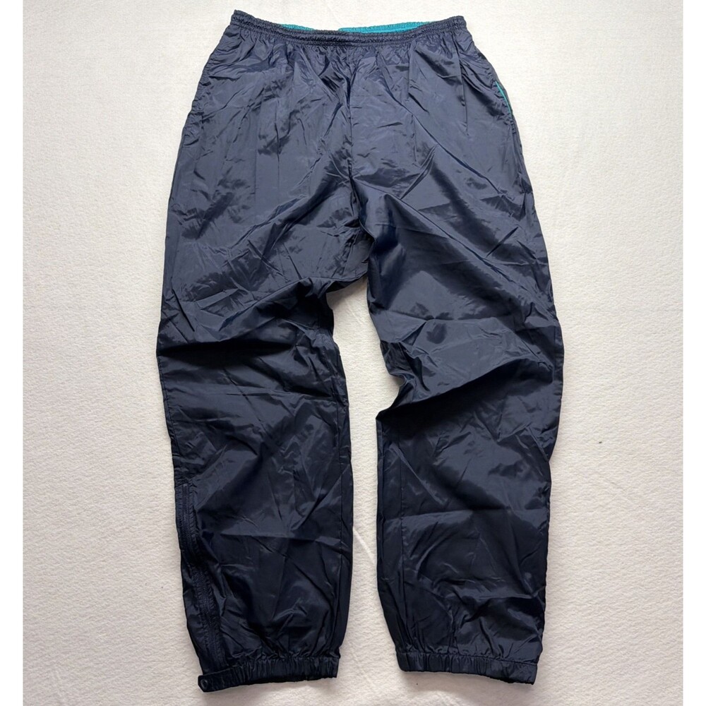 Vintage 80s Columbia Sportswear Nylon Wind Pants Mens L USA Made Teal Gorpcore